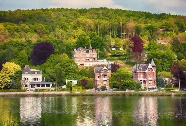 Vista sul fiume belga — Foto Stock