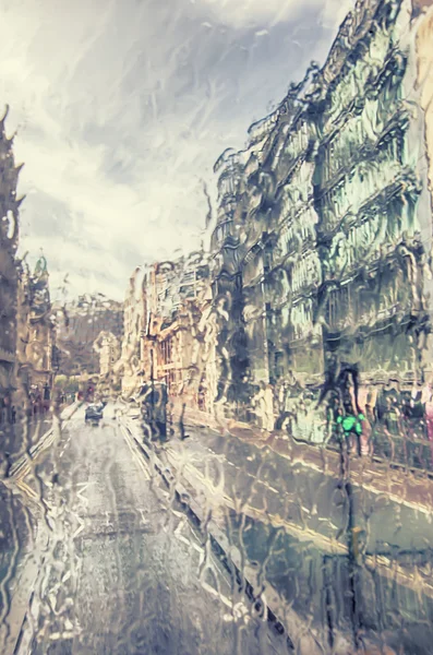London in rain — Stock Photo, Image