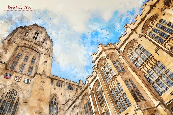 Бристольський Університет Велика Британія Стилі Ескізів Використання Листівок Або Ілюстрацій — стокове фото