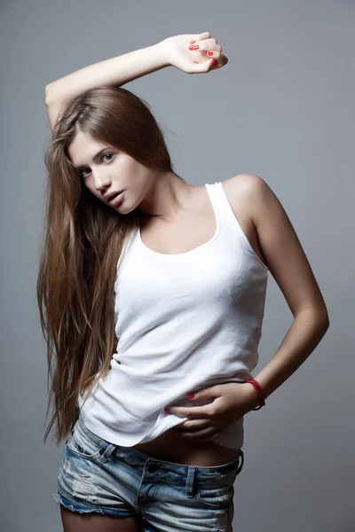 Cabelo bonito, retrato de menina — Fotografia de Stock