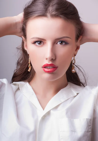 Beaux cheveux, portrait de jeune fille — Photo