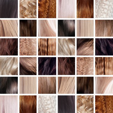 Collage, Hair Colors Set clipart