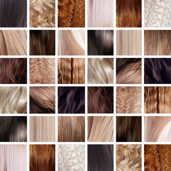 Collage, conjunto de colores para el cabello —  Fotos de Stock