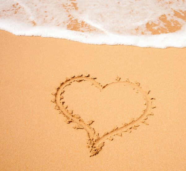 Heart on the sand