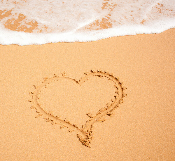 Heart on the sand