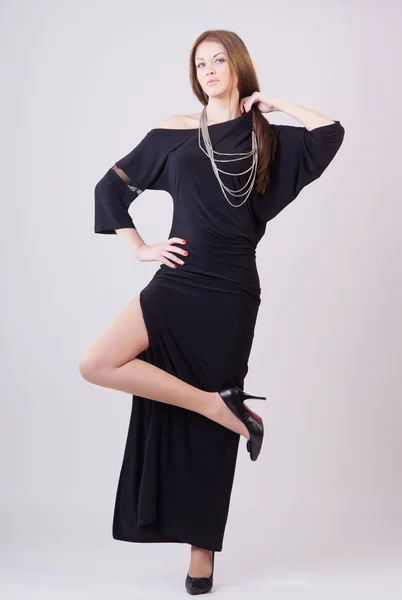 Dame im langen Kleid — Stockfoto