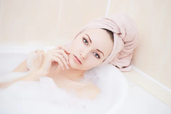 Attractive young gorgeous women taking bath Royalty Free Stock Images