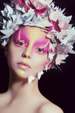 pembe moda makyaj, güzel kadın