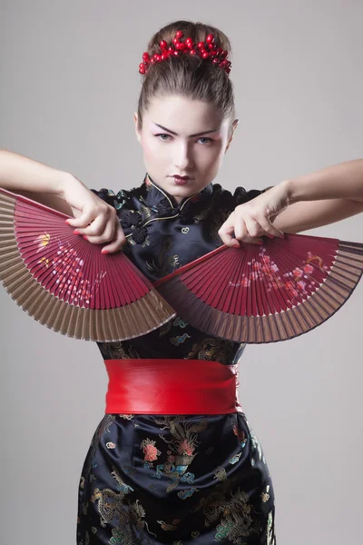 Geisha di moda in studio — Foto Stock