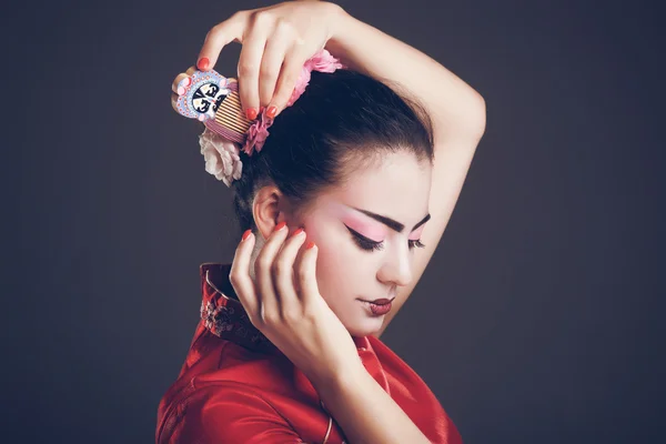 Fashion geisha in studio — Stock Photo, Image