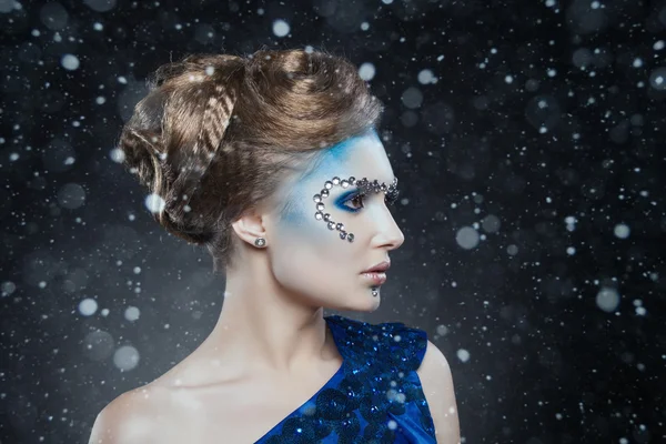 Snow Queen, creative closeup portrait — Stock Photo, Image