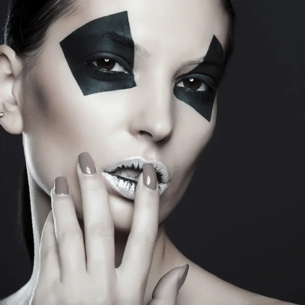 Creative make-up of fashion lady, close-up shot — Stock Photo, Image