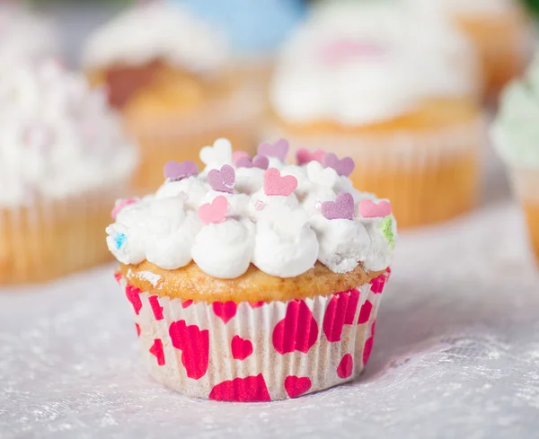 Alla hjärtans cupcake — Stockfoto