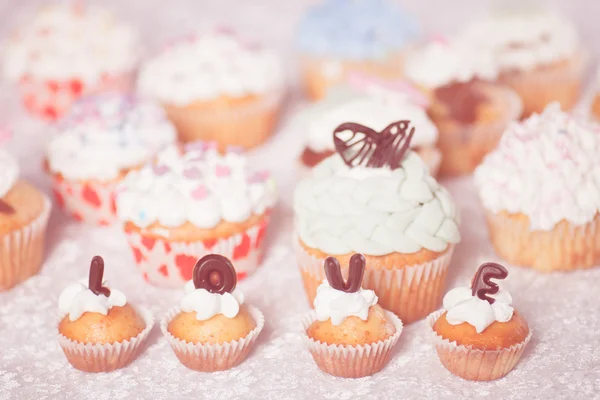 Sevgililer cupcake — Stok fotoğraf