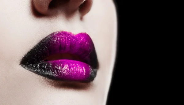 Glamour pink lips, close-up shoot — Stock Photo, Image