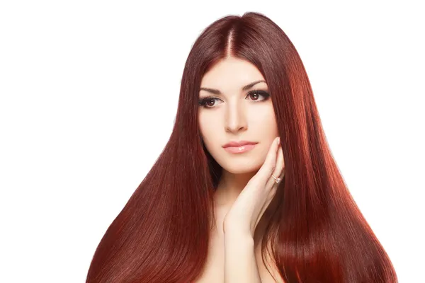 Cabelo bonito, retrato de uma jovem — Fotografia de Stock