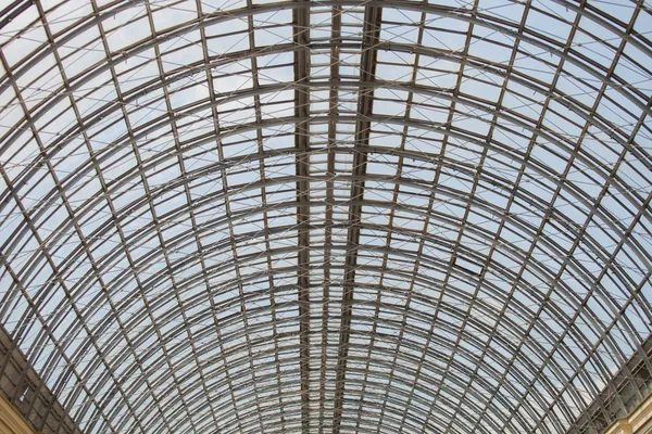 Modern glass roof inside shop center — Stock Photo, Image