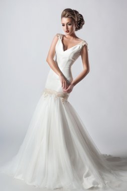 güzel bir gelin moda saç ve makyaj