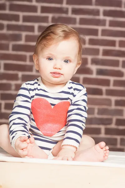 Closeup portrait of beautiful baby girl , studio shoot — Stock Photo, Image