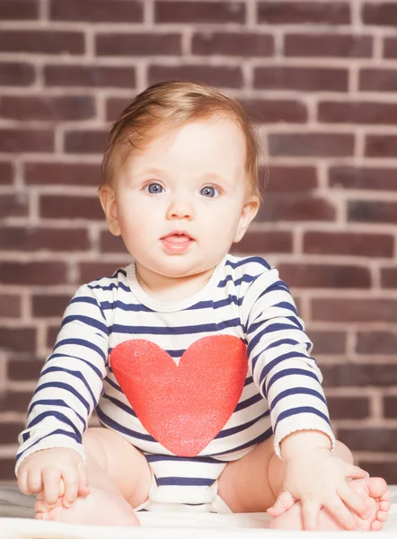 Closeup portrait of beautiful baby girl , studio shoot — Stock Photo, Image