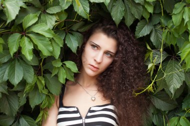 güzel bir moda Bayan açık, yakın çekim çekim portresi