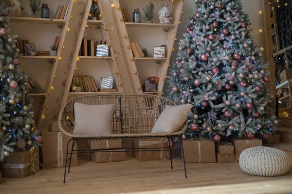 Mooie Versierde Kerstkamer — Stockfoto