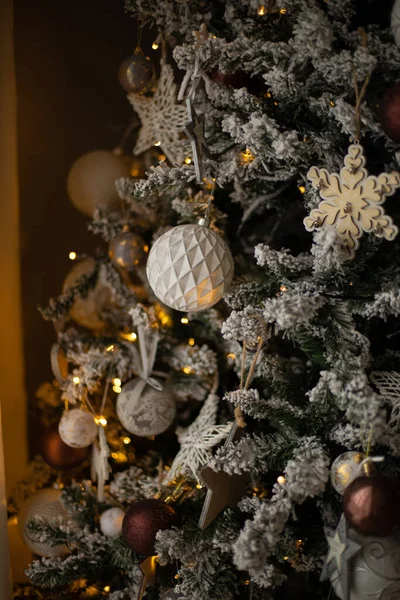 Gyönyörű Díszített Karácsonyi Szoba — Stock Fotó