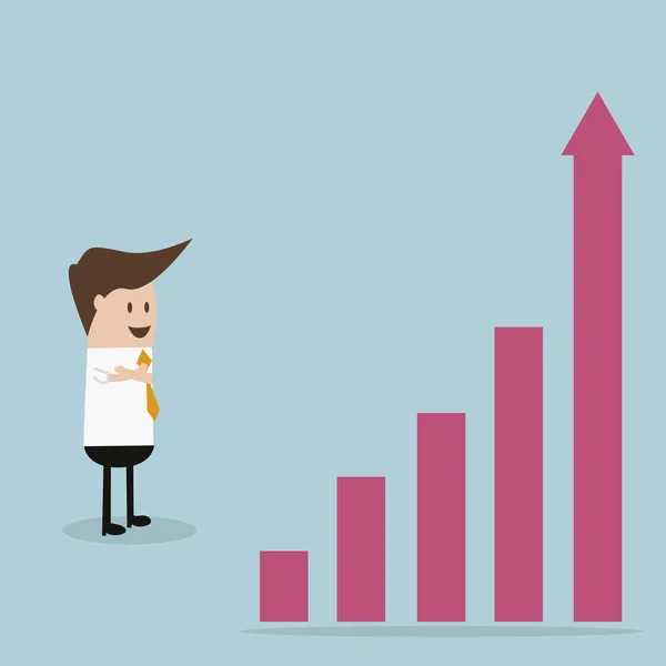 Hombre de negocios mirar a gráfico — Archivo Imágenes Vectoriales