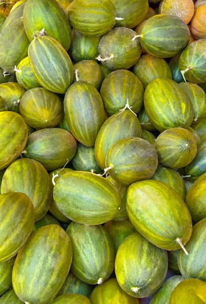 Melone biologico mucchio — Foto Stock