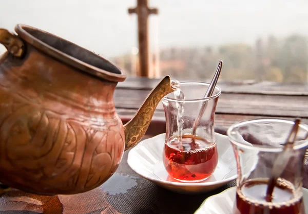 Drinking Traditional Turkish — Stockfoto