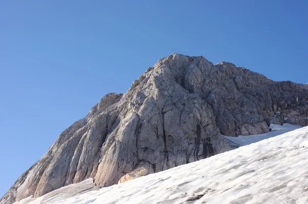 Mountain peak Fisht and glacier on his slope near the Sochi — Stock Photo, Image