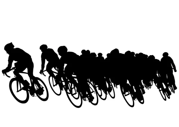 Group of cyclists — Stock Vector