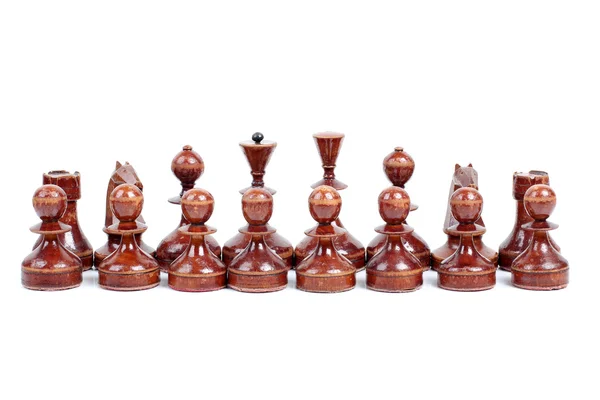Houten schaak op wit — Stockfoto