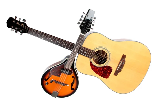 Акустический мандолин и гитара — стоковое фото