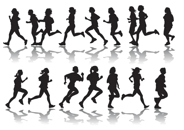 Femmes qui courent — Image vectorielle