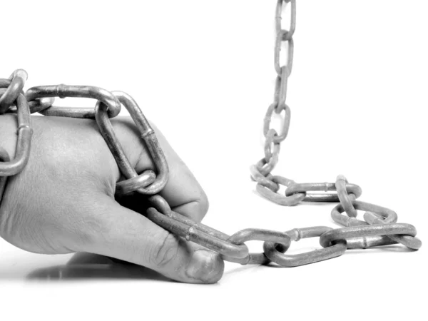 Hand in chain — Stock Photo, Image