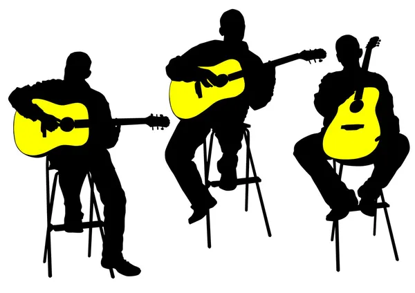 Guitarrista acústico — Vector de stock