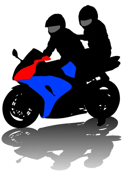 Couple sur moto — Image vectorielle