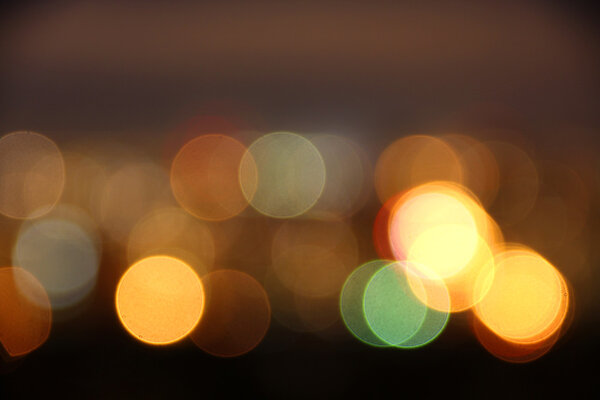 Color photo of blurred electric lights