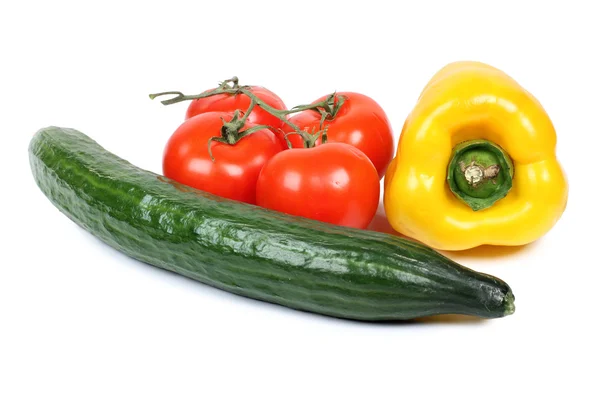 Okurka a žlutá paprika — Stock fotografie