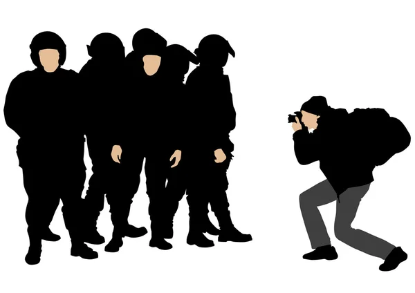 Periodista y policía — Vector de stock