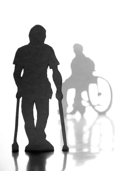 People with crutche — Stock Photo, Image
