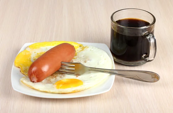 튀긴된 계란과 커피 — 스톡 사진