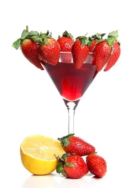 Strawberries and lemon — Stock Photo, Image