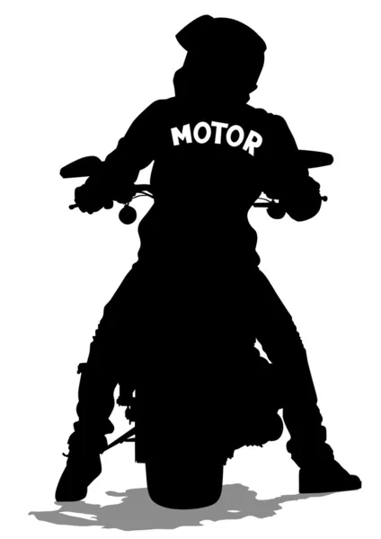 Jonge man op moto — Stockvector