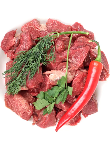 Kött och röd paprika — Stockfoto