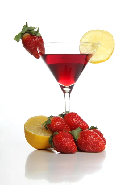 Strawberries and lemon drink — Stock Photo, Image