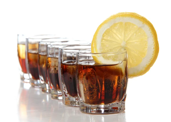 Whiskey glas och citron — Stockfoto