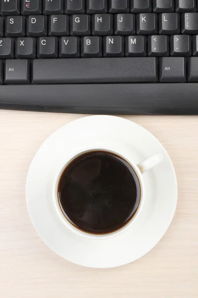 Café y teclado —  Fotos de Stock