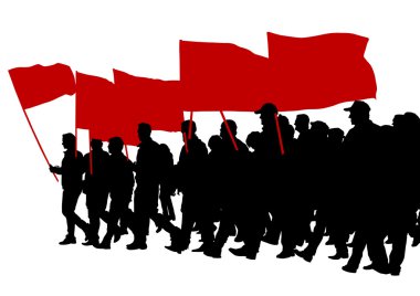 insanlar whit büyük bayraklar